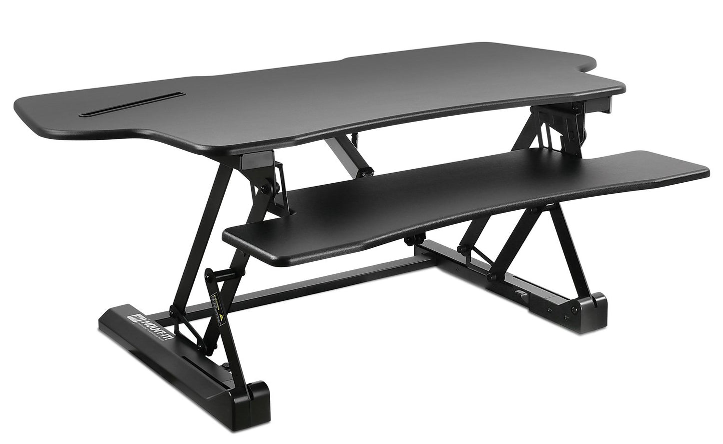 Electric Standing Desk Converter with Dual Monitor Setup