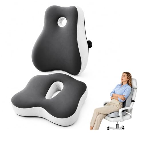Memory Foam Seat Cushion & Lumbar Support Set