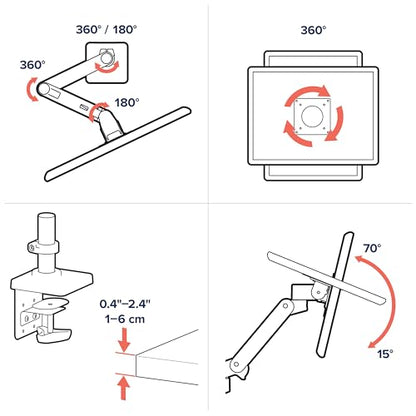 Premium Single Monitor Arm Desk Mount
