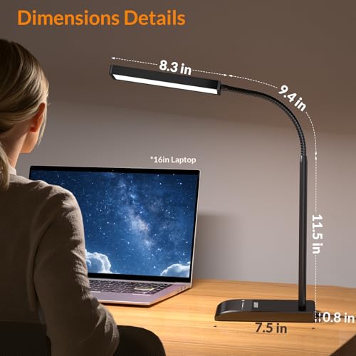 LED Desk Lamp with Adjustable Gooseneck Lighting