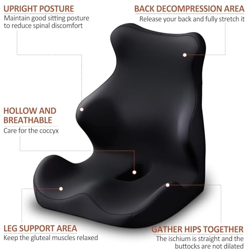 Ergonomic Seat Cushion with Lumbar Support Pillow