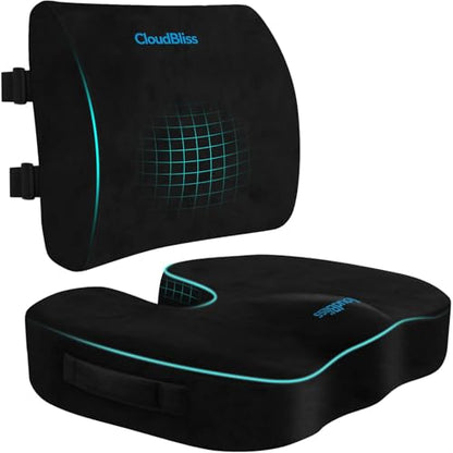 Memory Foam Seat Cushion with Lumbar Support