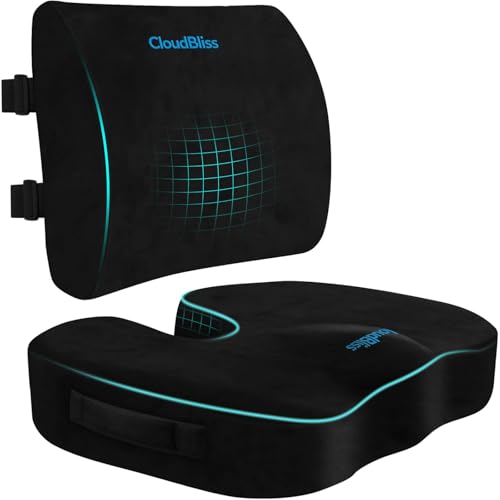 Memory Foam Seat Cushion with Lumbar Support