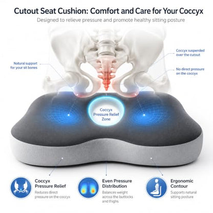 Memory Foam Seat Cushion & Lumbar Support Set