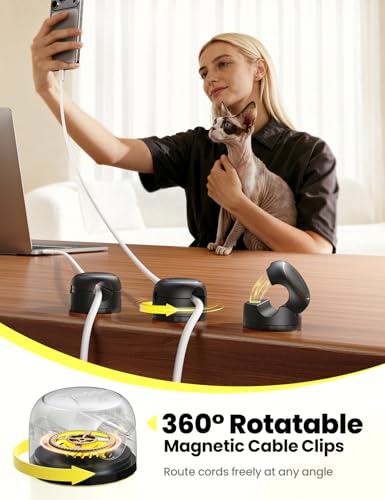 Magnetic Cable Clips for Desk Cable Management