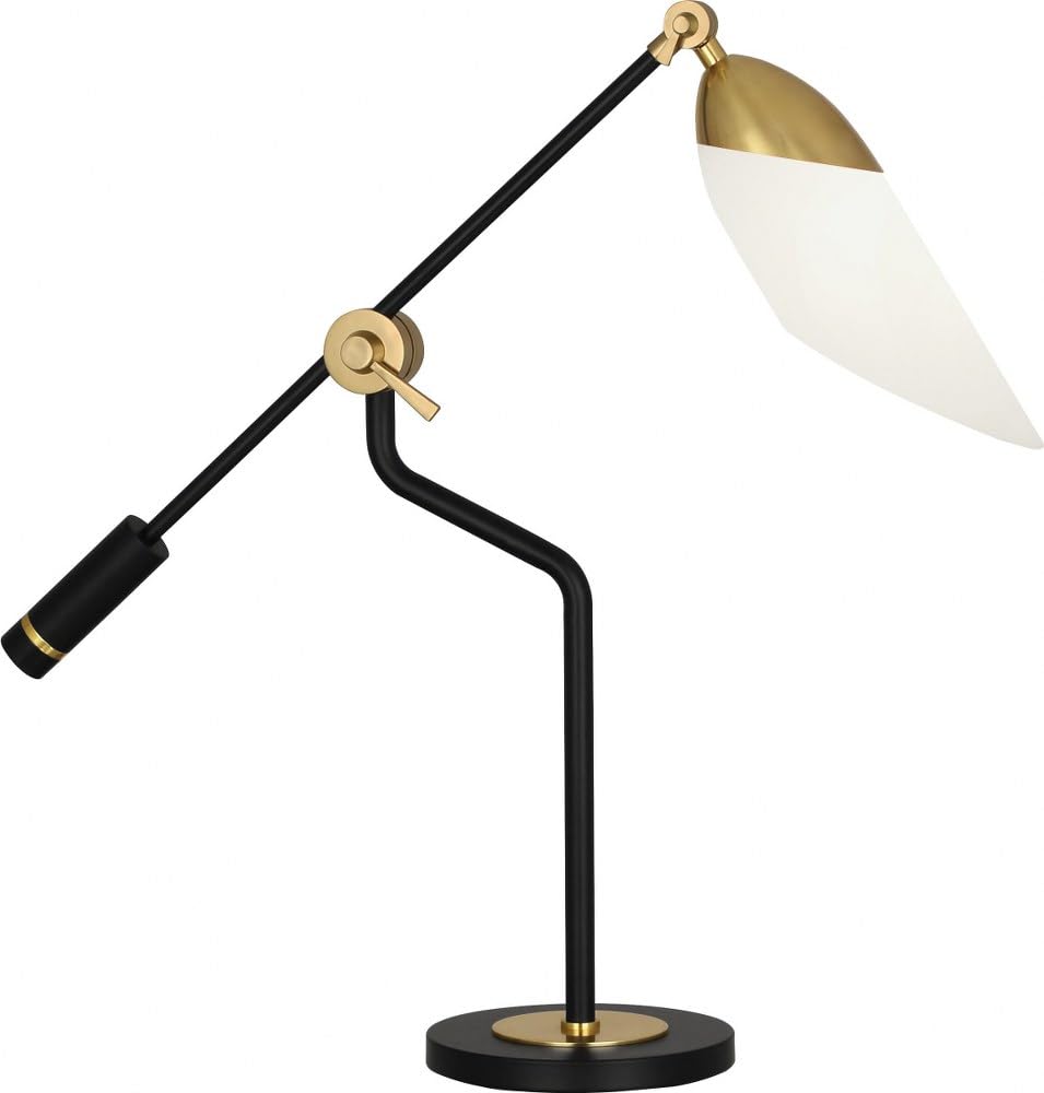 Modern Table Lamp with Matte Black and Nickel Finish
