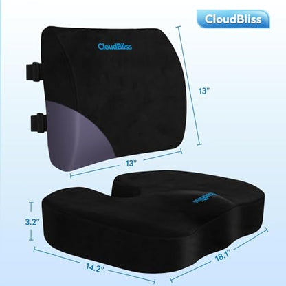 Memory Foam Seat Cushion with Lumbar Support