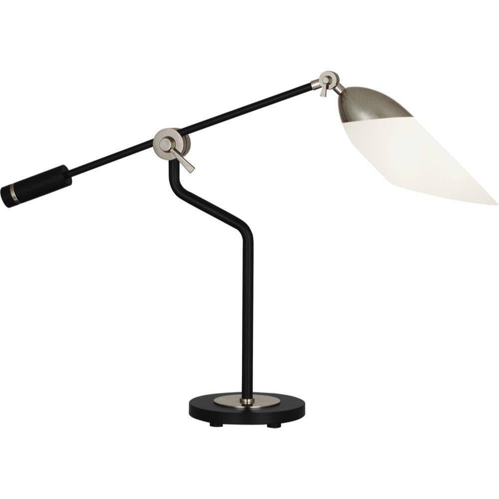 Modern Table Lamp with Matte Black and Nickel Finish