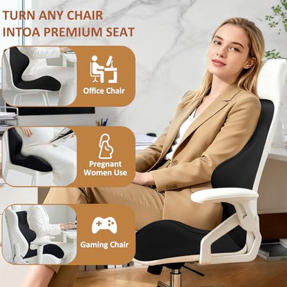 Ergonomic Seat Cushion with Lumbar Support Pillow