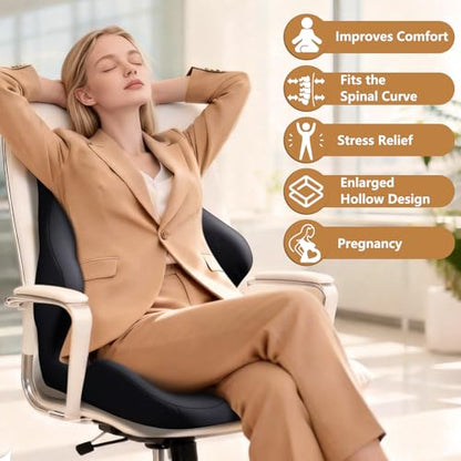 Ergonomic Seat Cushion with Lumbar Support Pillow