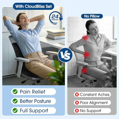 Memory Foam Seat Cushion with Lumbar Support