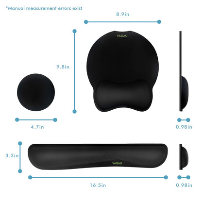 Ergonomic Keyboard and Mouse Wrist Rest Set