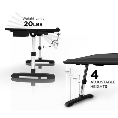 Adjustable Portable Workstation with Tilt Lap Desk
