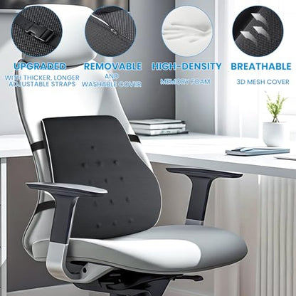 Ergonomic Lumbar Support Pillow with Adjustable Straps