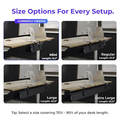 Fabric Under Desk Cable Management Tray Organizer