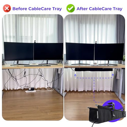 Fabric Under Desk Cable Management Tray Organizer