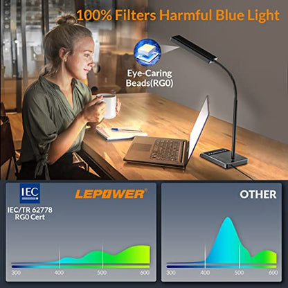 LED Desk Lamp with Adjustable Gooseneck Lighting