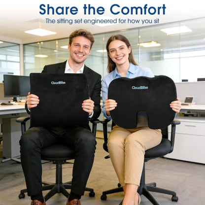 Memory Foam Seat Cushion with Lumbar Support