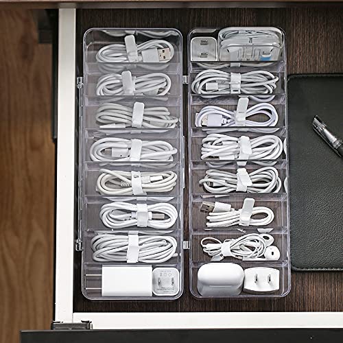 Clear Cable Organizer Box with Compartments