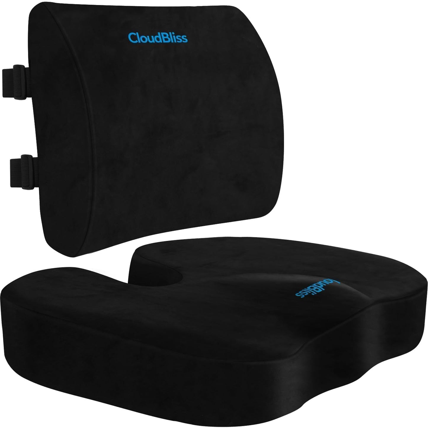 Memory Foam Seat Cushion with Lumbar Support