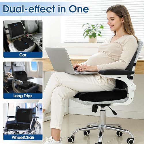 Memory Foam Seat Cushion with Lumbar Support