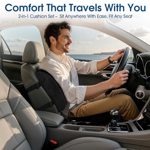 Memory Foam Seat Cushion with Lumbar Support