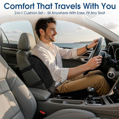 Memory Foam Seat Cushion with Lumbar Support