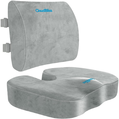 Memory Foam Seat Cushion with Lumbar Support