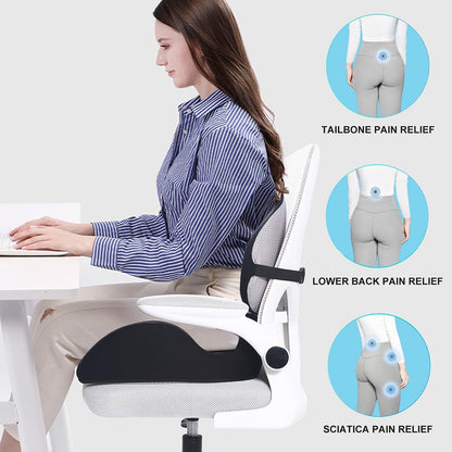 Memory Foam Seat Cushion with Lumbar Support Pillow