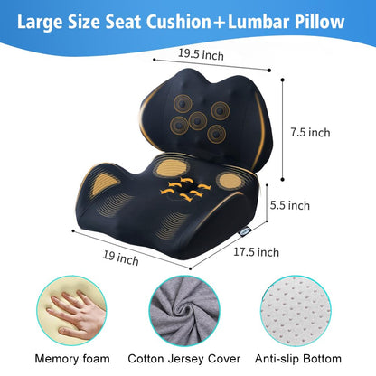 Memory Foam Seat Cushion with Lumbar Support Pillow