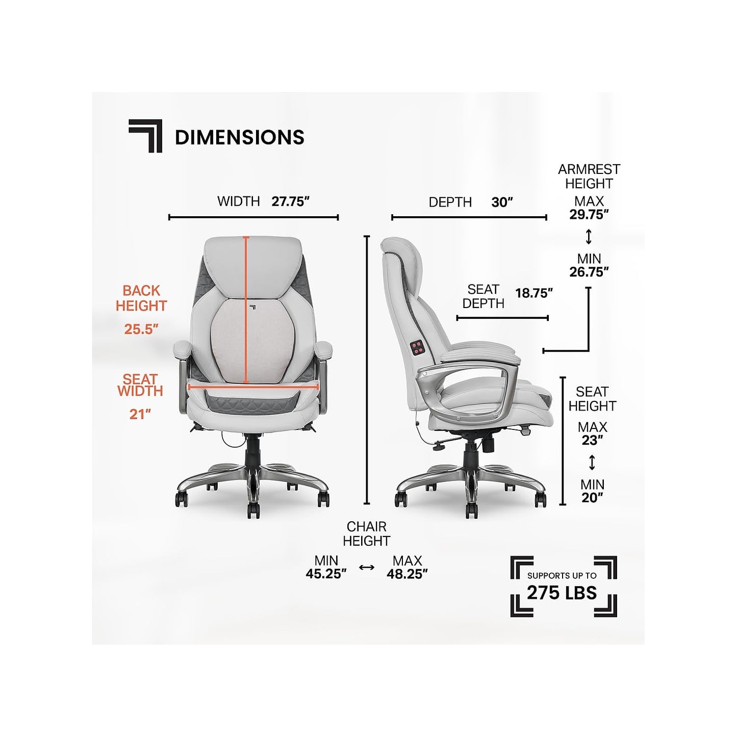 Ergonomic Massage Office Chair with Lumbar Support