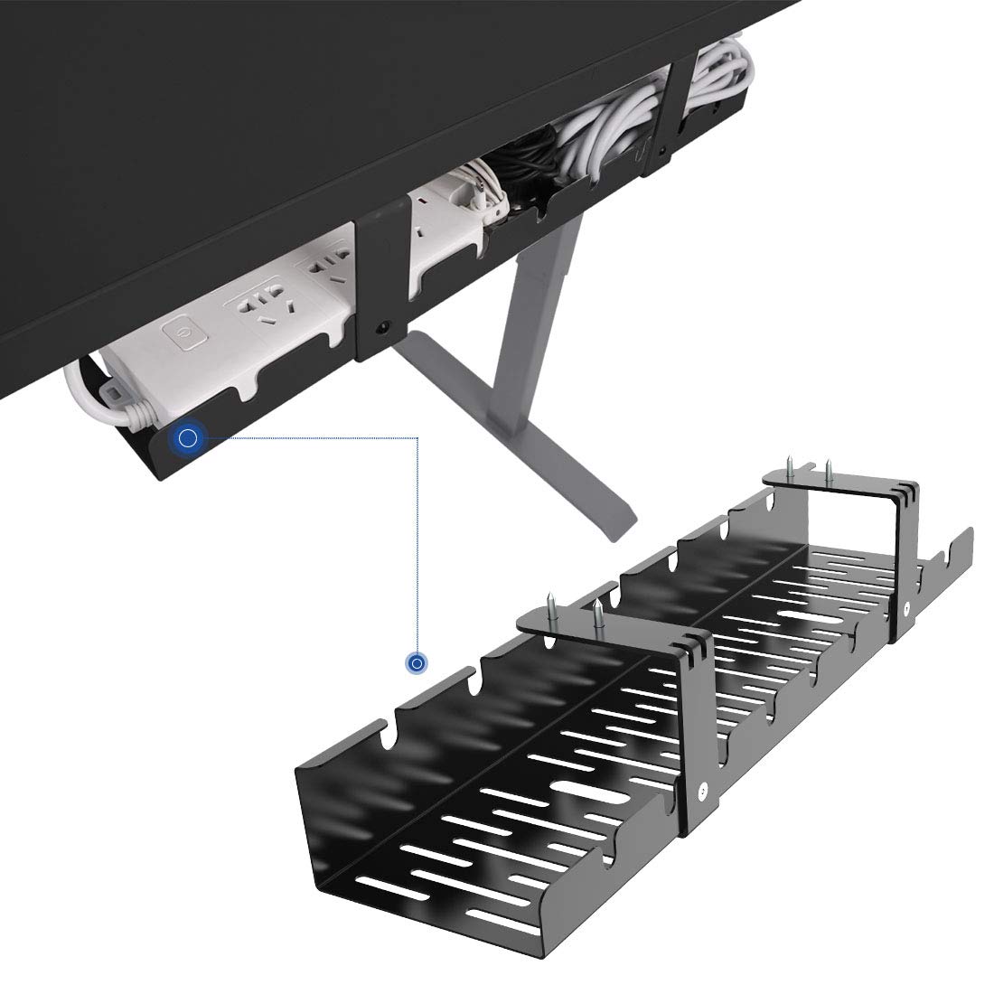 Under Desk Cable Management Tray for Home Office