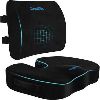 Memory Foam Seat Cushion with Lumbar Support