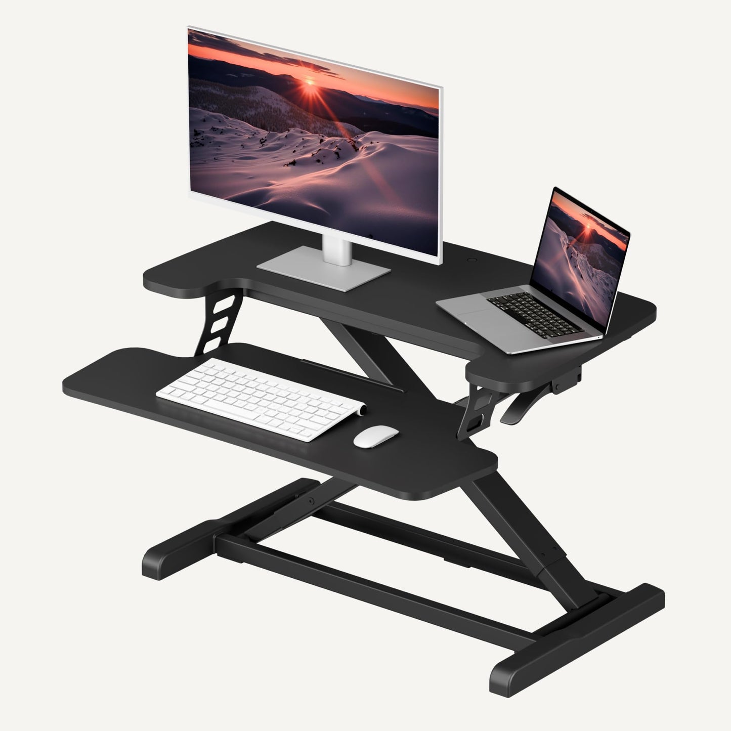 Height Adjustable Standing Desk Converter with Keyboard Tray