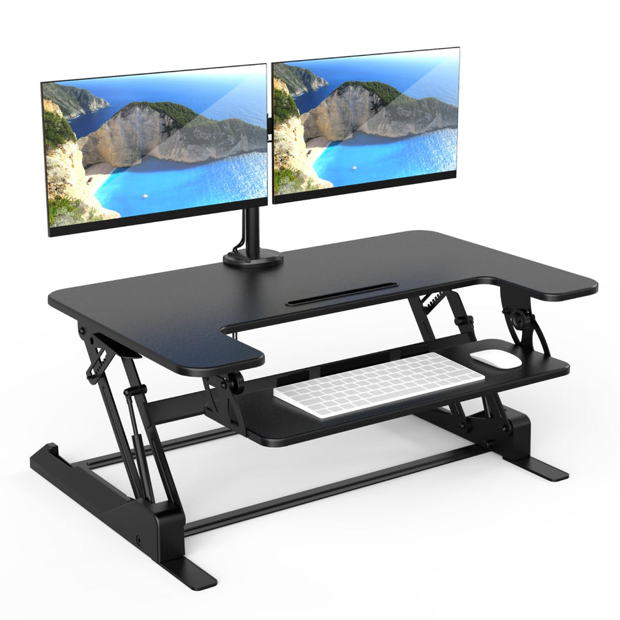Dual Monitor Standing Desk Converter with Adjustable Lift