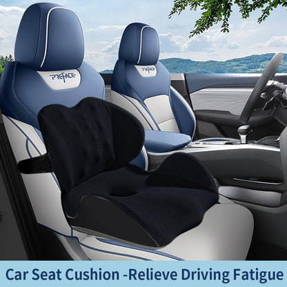 Memory Foam Seat Cushion with Lumbar Support Pillow