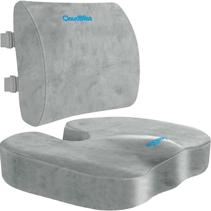 Memory Foam Seat Cushion with Lumbar Support