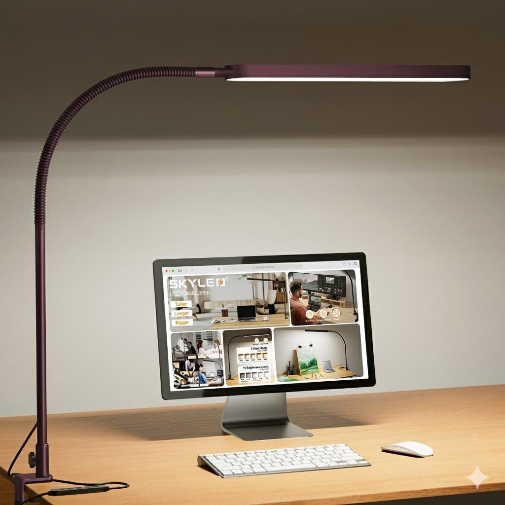 LED Desk Lamp with Adjustable Brightness and Modes