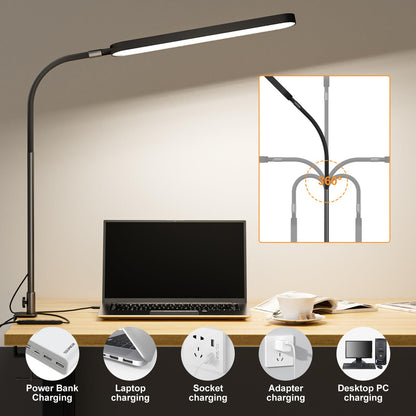 LED Desk Lamp with Adjustable Brightness and Modes