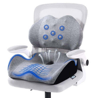 Memory Foam Seat Cushion with Lumbar Support Pillow