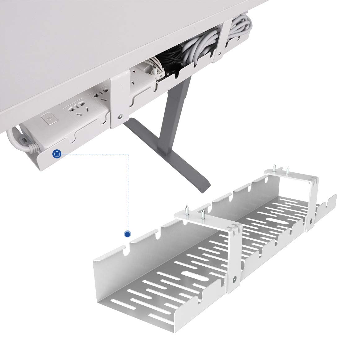 Under Desk Cable Management Tray for Home Office