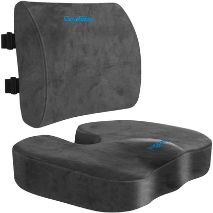 Memory Foam Seat Cushion with Lumbar Support