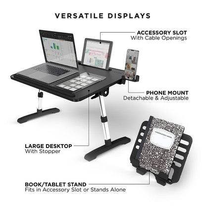 Adjustable Portable Workstation with Tilt Lap Desk