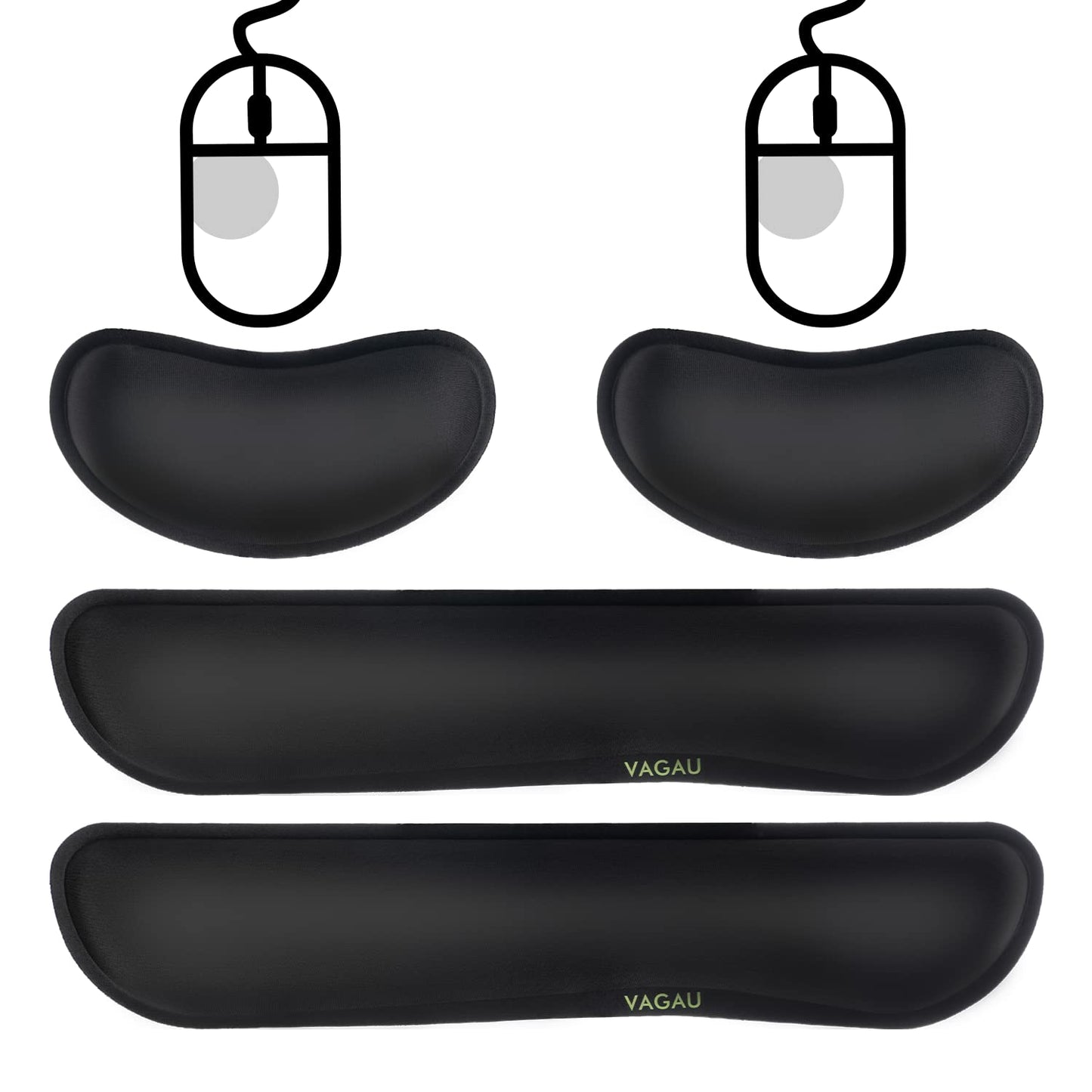 Ergonomic Keyboard and Mouse Wrist Rest Set