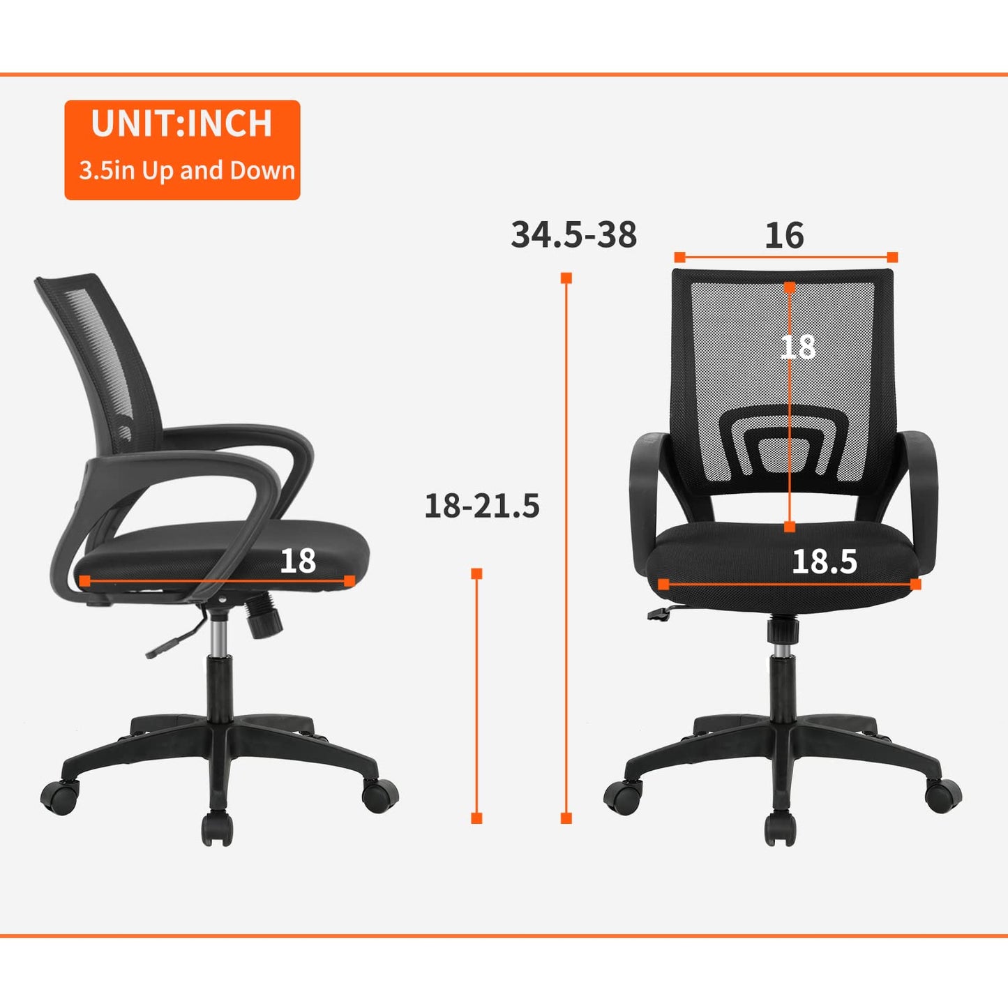 Ergonomic Mesh Office Chair with Lumbar Support