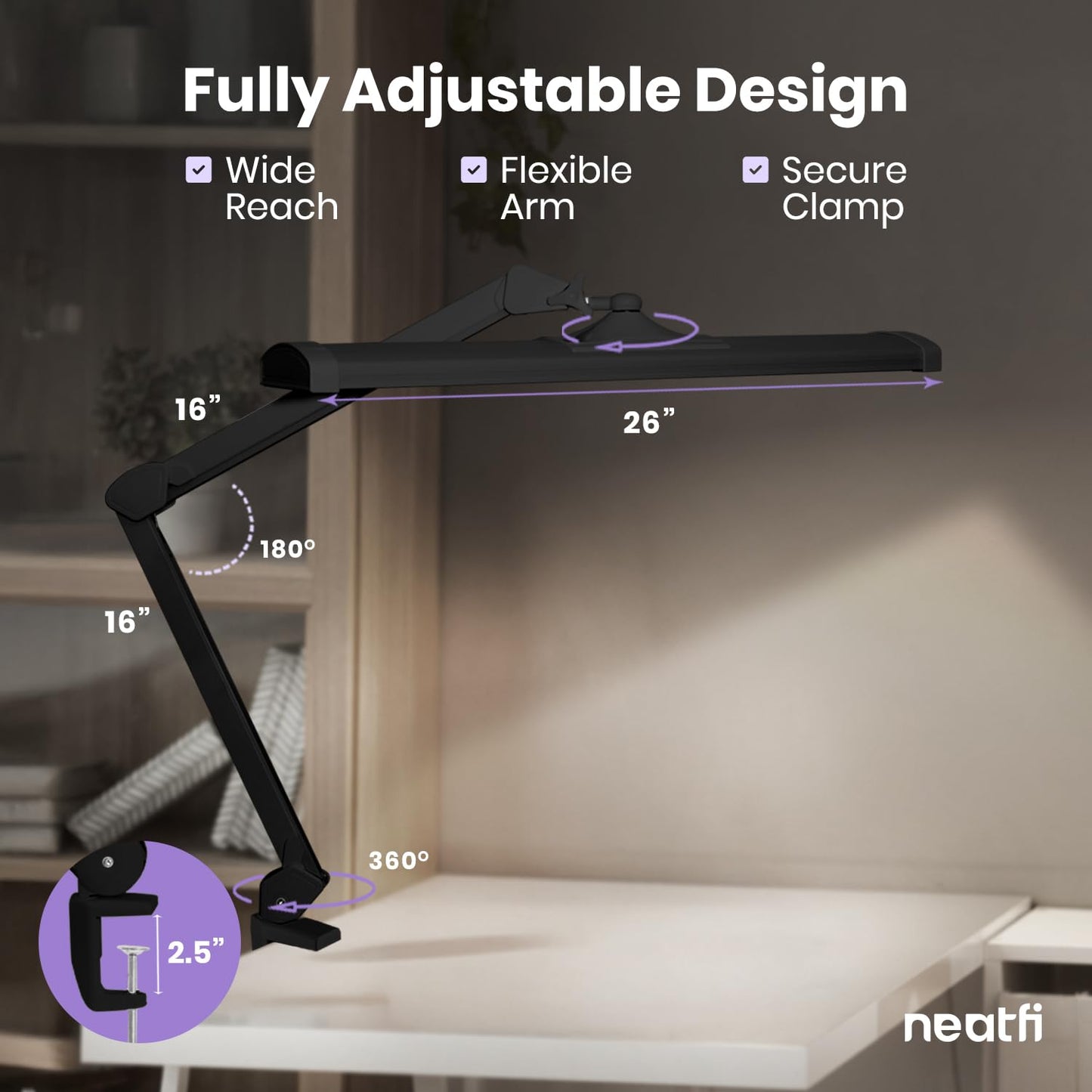 Ultra Bright LED Desk Lamp with Adjustable Shade