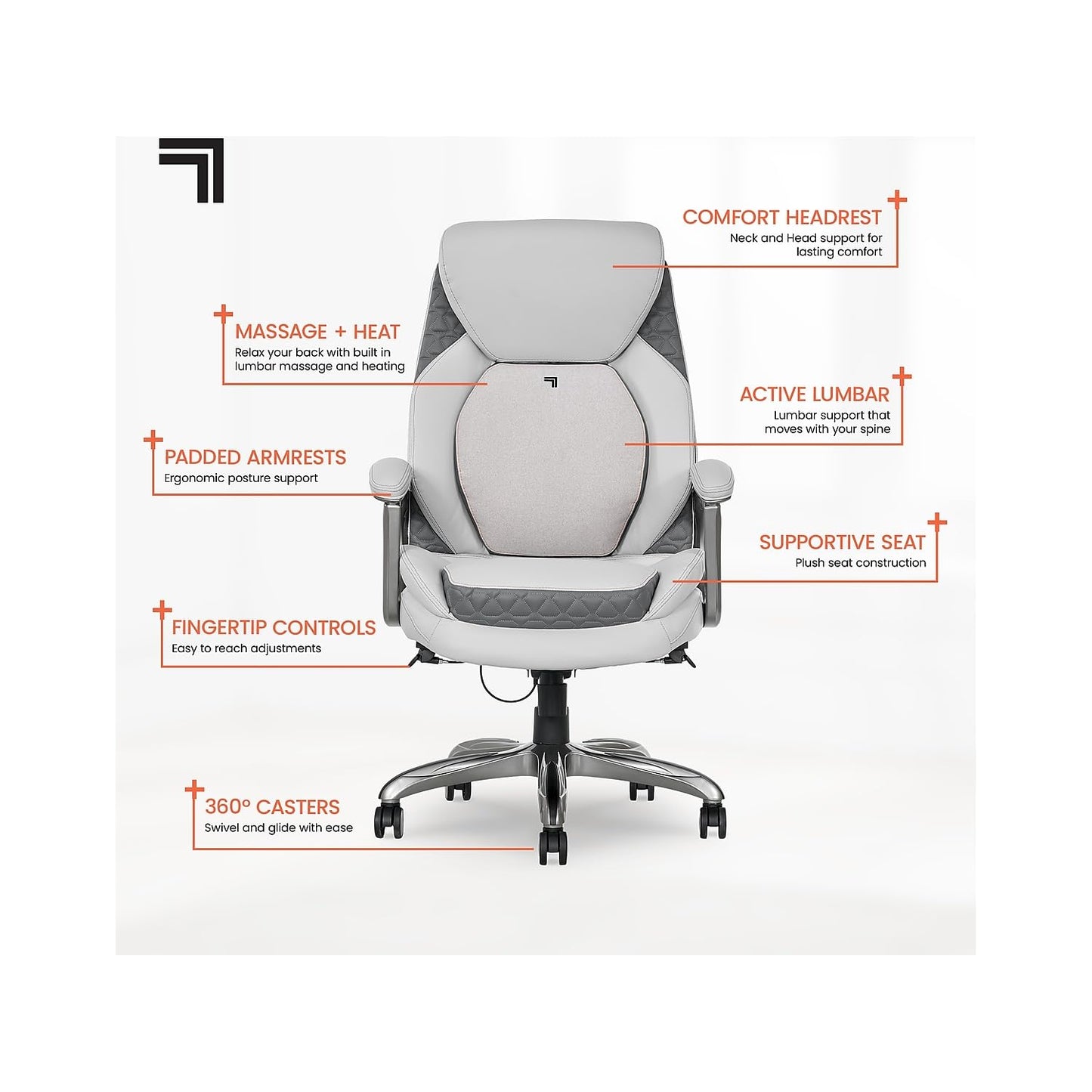 Ergonomic Massage Office Chair with Lumbar Support