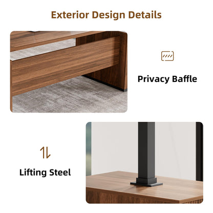 Electric Standing Desk with Storage Drawers and Cabinet