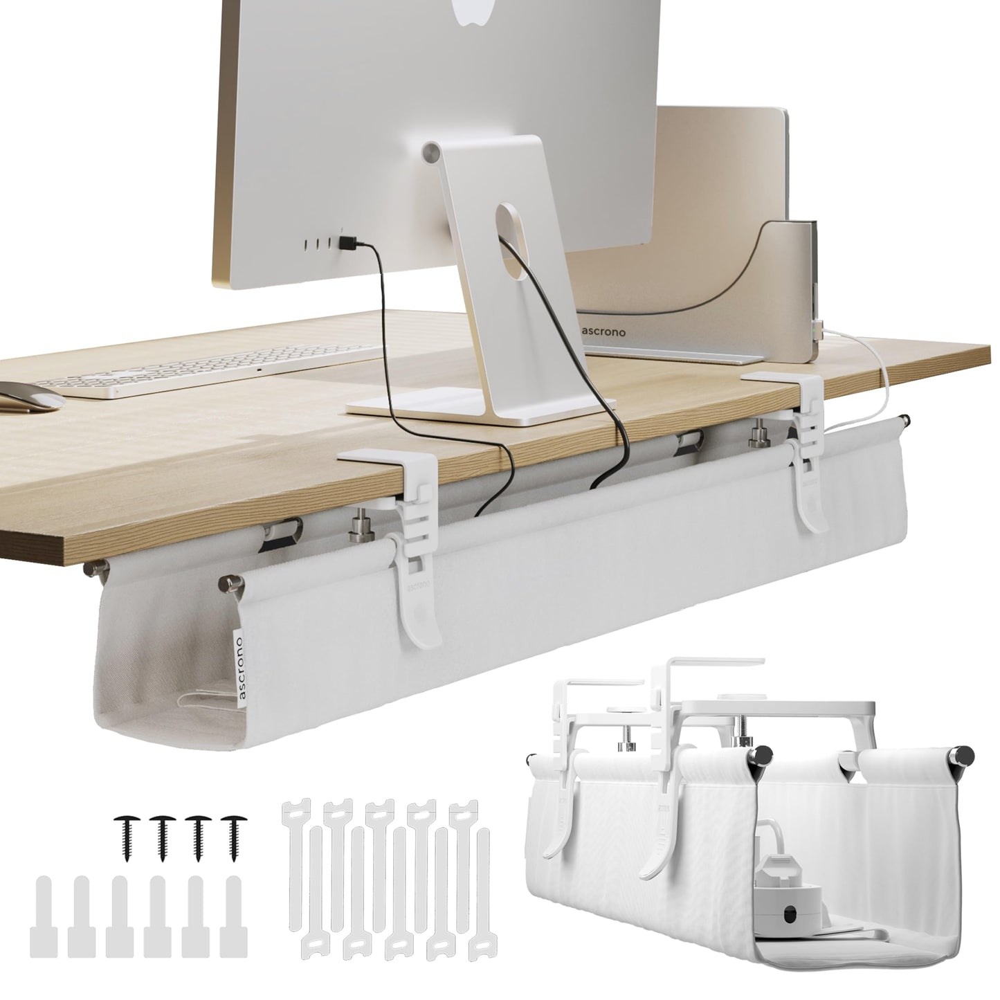 Fabric Under Desk Cable Management Tray Organizer