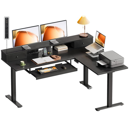 Reversible L Shaped Electric Standing Desk